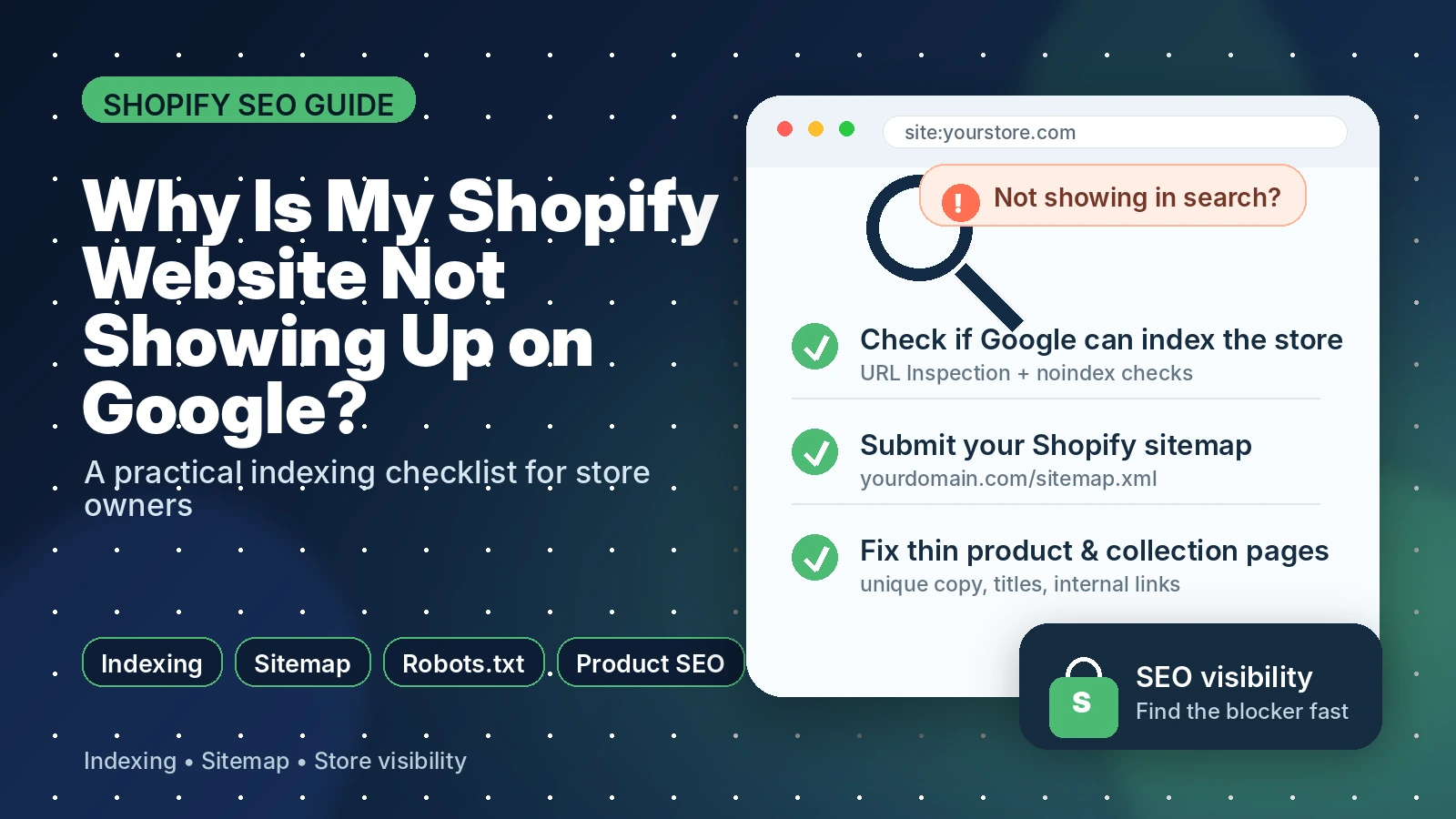 shopify website not showing in google